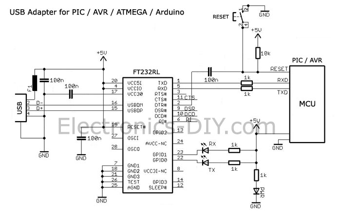  	 FT232RL USB to Serial Adapter for PIC AVR ATMEGA ARDUINO MCUs