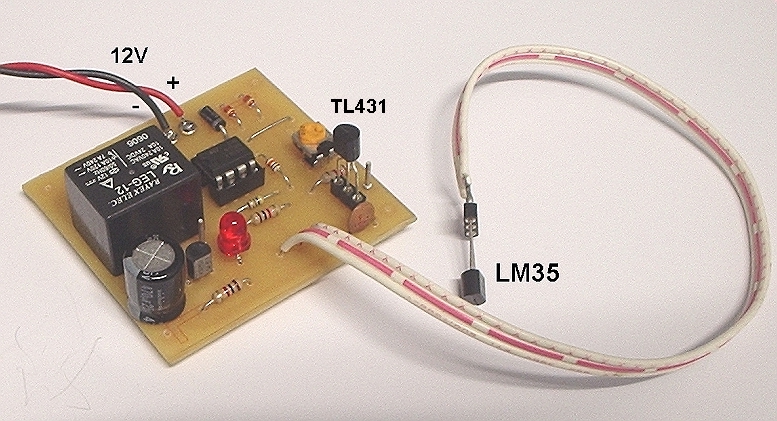 Thermostat Controller with Relay using LM35 and TL431