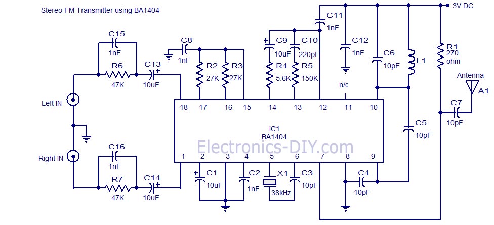 Fm Transmitter High Quality Circuit - Stereo Fm Transmitter With Ba1404 A High Quality Stereo Fm Transmitter Circuit - Fm Transmitter High Quality Circuit