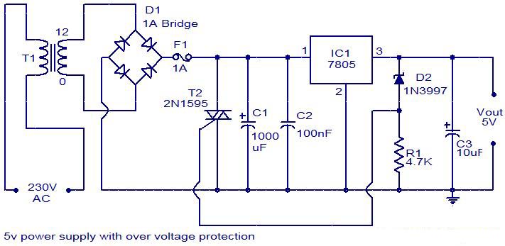 5V Power Supply With Overvoltage Protection.