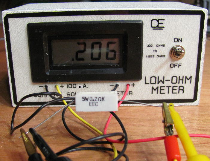 Low Ohm Meter - Measures 0.001 up to 1.999 Ohm