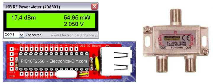 AD8307 USB 0-500MHz RF Power Meter
